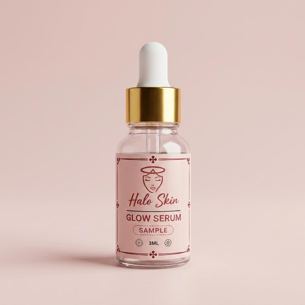 halo skin the glow serum vitamin c bakuchiol sample bottle